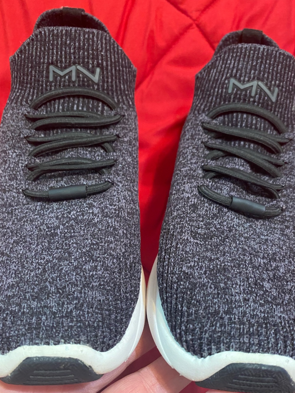 Mark Nason  Charcoal Knit Slip-On Athletic Sneakers with White Sole size 7